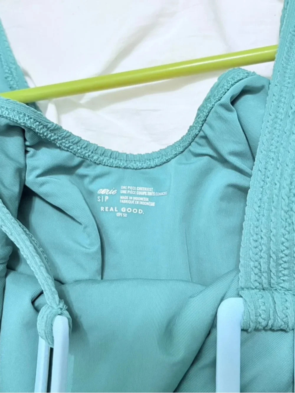 Aerie Teal Textured One-Piece Swimsuit